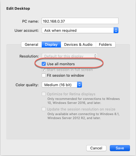 Create Desktop Configuration Settings # 2